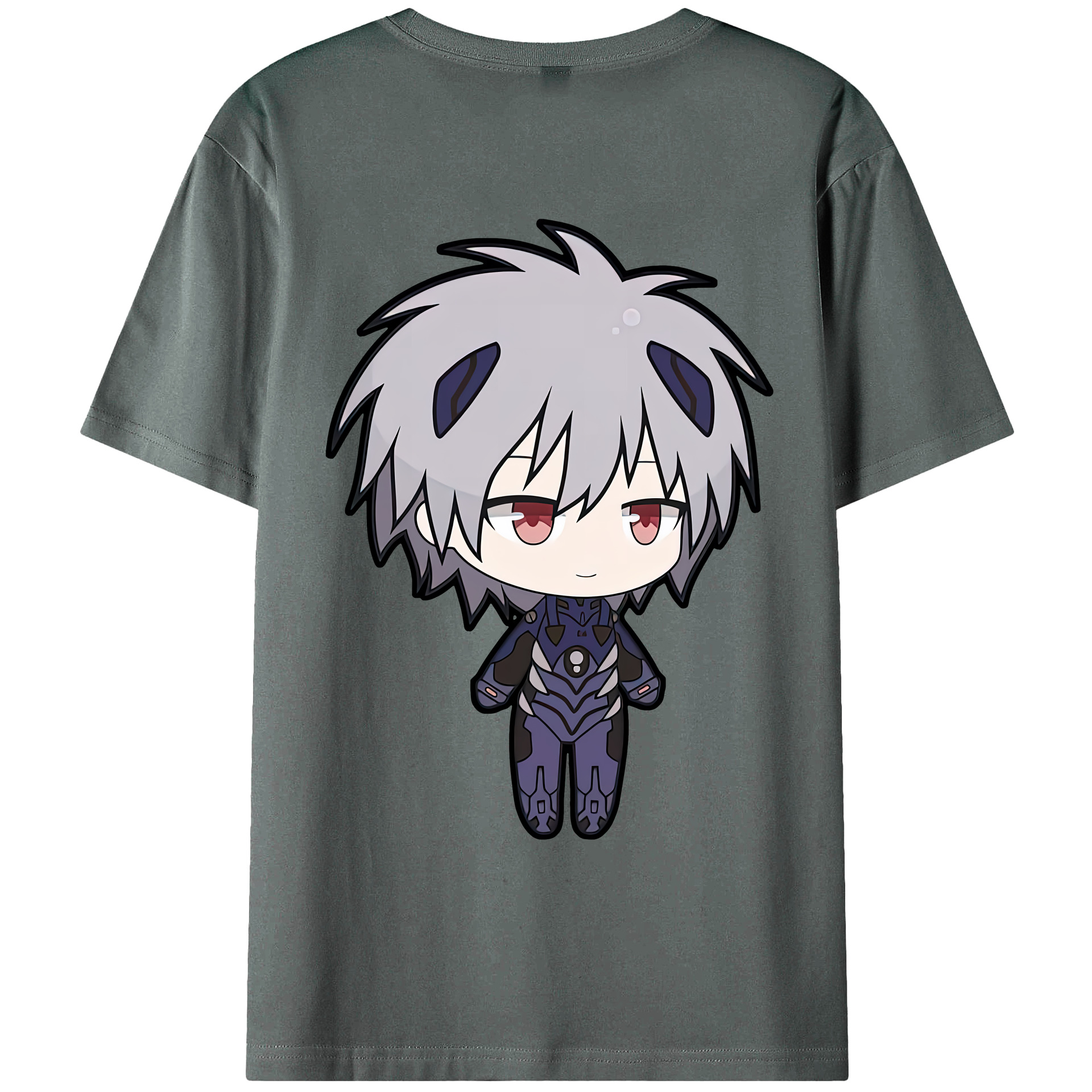 （画像用） EVA 新世紀エヴァンゲリオン 綿100％ メンズ半袖Tシャツ（バックプリント） 通気性